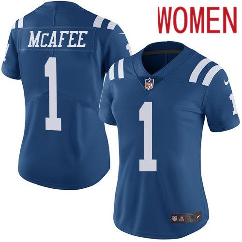 Women Indianapolis Colts #1 Pat McAfee Nike Royal Blue Rush Limited NFL Jersey->women nfl jersey->Women Jersey